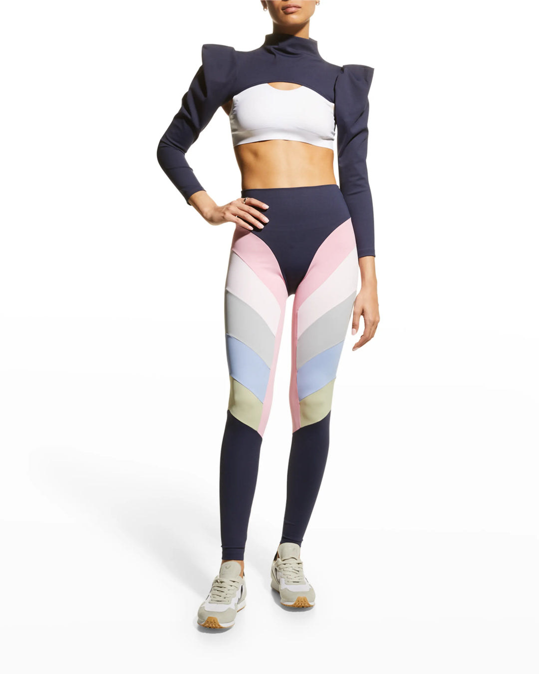 High-rise leggings in multicoloured - Mugler